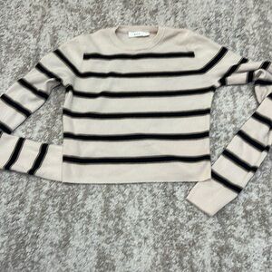 / A.L.C. - Cream & Navy Stripe Wool Blend Top SZ S